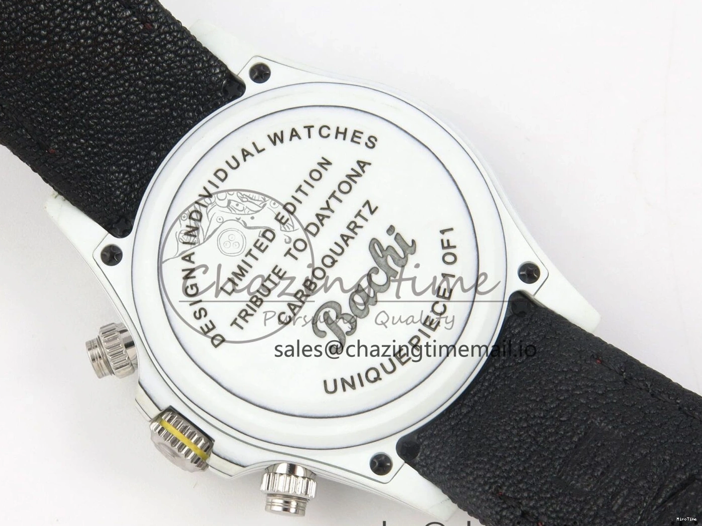 MiroTime 0227 Daytona DIW Carbon Case and Bezel DIWF Edition Grey White Dial on Black Nylon Strap A AllSeason 72